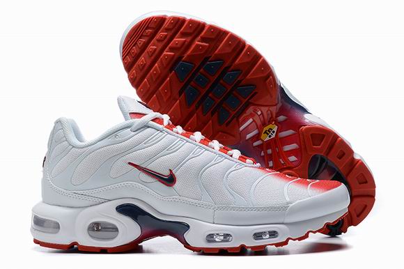 Wholesale Nike Air Max Plus White Red Men's TN Shoes-166 - Click Image to Close